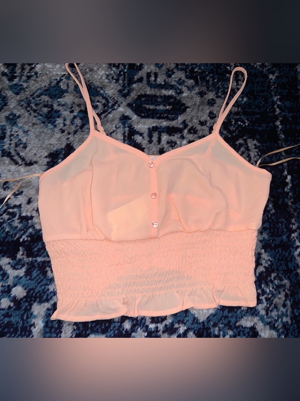 NEW PINK ROSE CORAL CROP TANK TOP BLOUSE SIZE SMALL S NWT